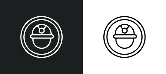 Poster - mine site line icon in white and black colors. mine site flat vector icon from mine site collection for web, mobile apps and ui.