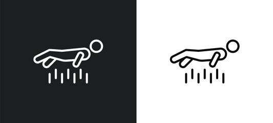 Poster - levitation line icon in white and black colors. levitation flat vector icon from levitation collection for web, mobile apps and ui.