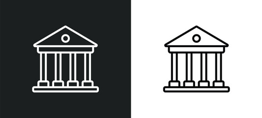 Poster - court line icon in white and black colors. court flat vector icon from court collection for web, mobile apps and ui.