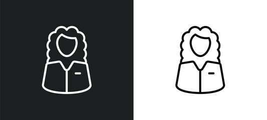 Poster - counsel line icon in white and black colors. counsel flat vector icon from counsel collection for web, mobile apps and ui.