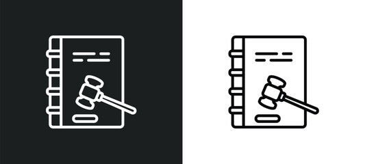 Poster - constitutional law line icon in white and black colors. constitutional law flat vector icon from con