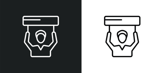 Poster - civil rights line icon in white and black colors. civil rights flat vector icon from civil rights collection for web, mobile apps and ui.