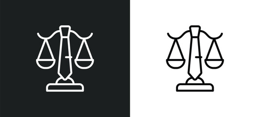 Poster - business law line icon in white and black colors. business law flat vector icon from business law co