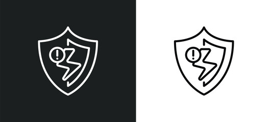 Poster - problem electric line icon in white and black colors. problem electric flat vector icon from problem