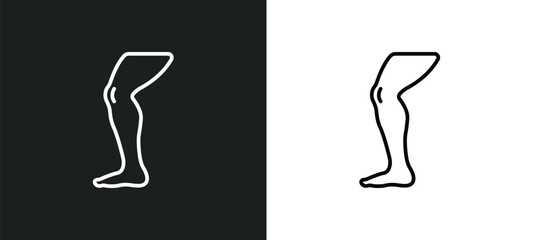 Aufkleber - men leg line icon in white and black colors. men leg flat vector icon from men leg collection for web, mobile apps and ui.