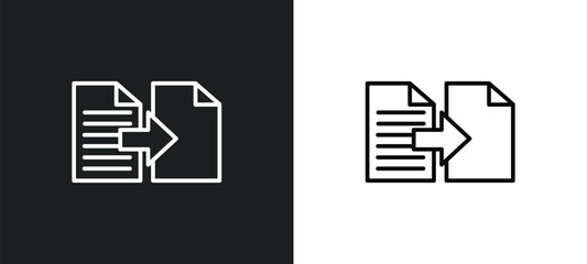Poster - compare line icon in white and black colors. compare flat vector icon from compare collection for we