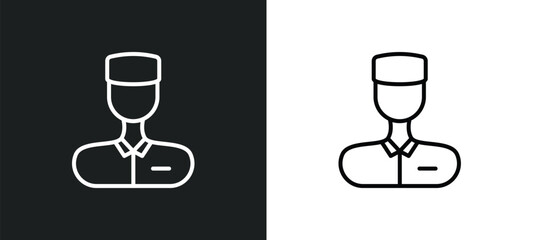 Poster - valet line icon in white and black colors. valet flat vector icon from valet collection for web, mobile apps and ui.