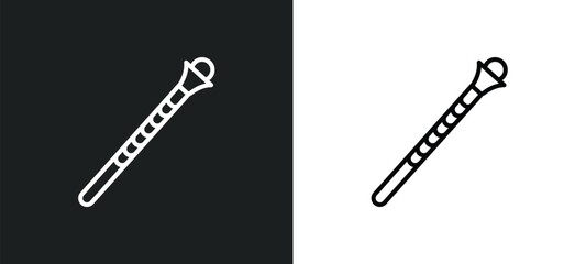 Poster - staff line icon in white and black colors. staff flat vector icon from staff collection for web, mobile apps and ui.