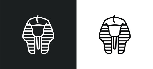 Poster - sphinx line icon in white and black colors. sphinx flat vector icon from sphinx collection for web, 