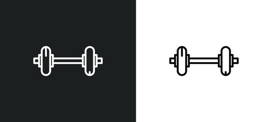 Poster - weight bar line icon in white and black colors. weight bar flat vector icon from weight bar collecti