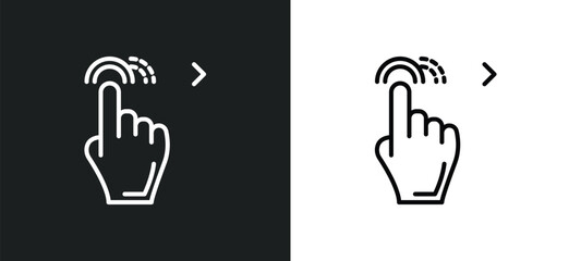 Poster - drag right line icon in white and black colors. drag right flat vector icon from drag right collection for web, mobile apps and ui.