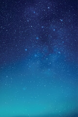 Sticker - milky way and blue nebula. space vector background. night starry sky