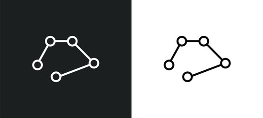 Poster - line icon in white and black colors. flat vector icon from collection for web, mobile apps and