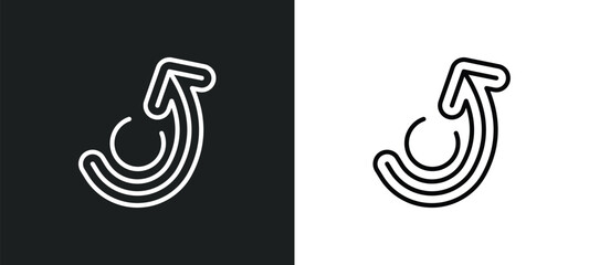 Poster - redo line icon in white and black colors. redo flat vector icon from redo collection for web, mobile apps and ui.