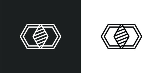 Poster - join line icon in white and black colors. join flat vector icon from join collection for web, mobile apps and ui.
