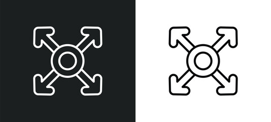 Poster - extend line icon in white and black colors. extend flat vector icon from extend collection for web, mobile apps and ui.