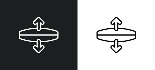Poster - stretch line icon in white and black colors. stretch flat vector icon from stretch collection for web, mobile apps and ui.
