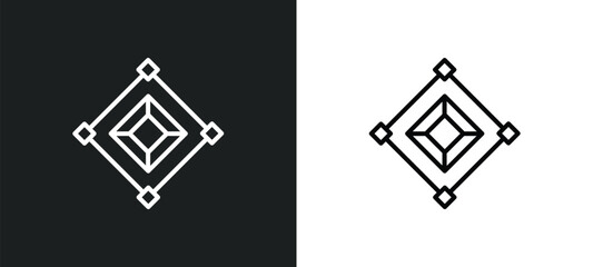 Poster - synergy line icon in white and black colors. synergy flat vector icon from synergy collection for web, mobile apps and ui.