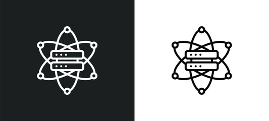 Poster - data science line icon in white and black colors. data science flat vector icon from data science collection for web, mobile apps and ui.