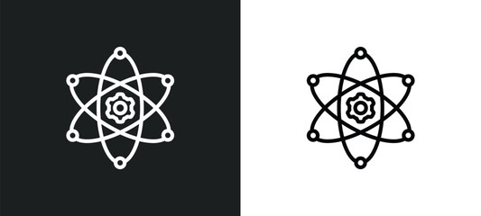 Poster - core values line icon in white and black colors. core values flat vector icon from core values collection for web, mobile apps and ui.