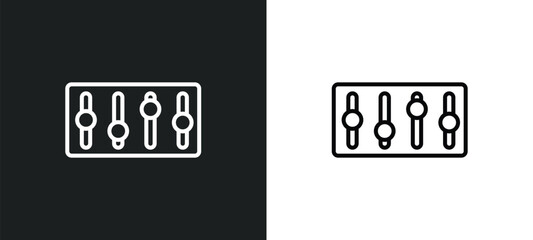 Poster - sound control line icon in white and black colors. sound control flat vector icon from sound control collection for web, mobile apps and ui.
