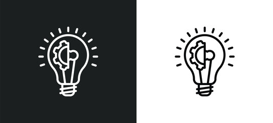 Poster - realization line icon in white and black colors. realization flat vector icon from realization collection for web, mobile apps and ui.