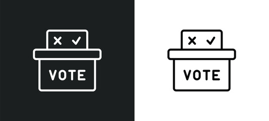 Poster - referendum line icon in white and black colors. referendum flat vector icon from referendum collection for web, mobile apps and ui.