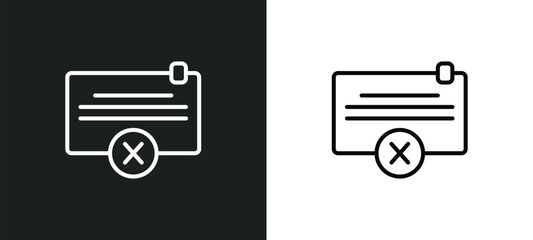 Poster - delete line icon in white and black colors. delete flat vector icon from delete collection for web, mobile apps and ui.