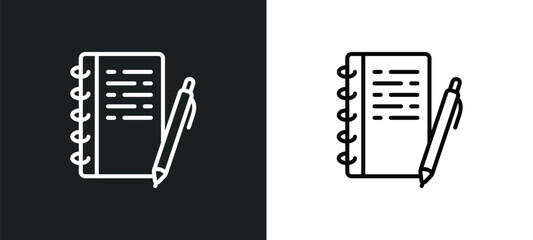 Poster - write line icon in white and black colors. write flat vector icon from write collection for web, mobile apps and ui.