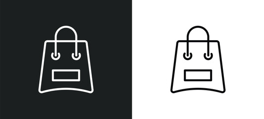 Poster - bags line icon in white and black colors. bags flat vector icon from bags collection for web, mobile apps and ui.