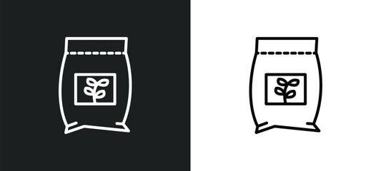 Aufkleber - fodder line icon in white and black colors. fodder flat vector icon from fodder collection for web, 