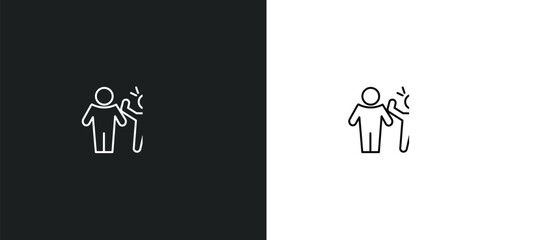 Poster - full human line icon in white and black colors. full human flat vector icon from full human collection for web, mobile apps and ui.