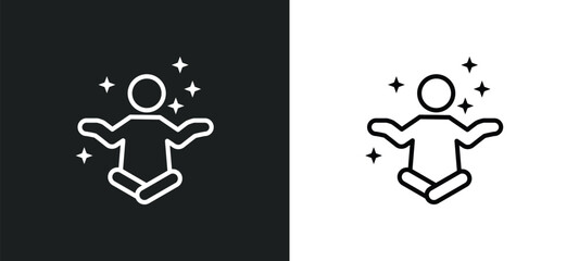 Poster - fresh human line icon in white and black colors. fresh human flat vector icon from fresh human collection for web, mobile apps and ui.