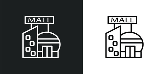 Poster - line icon in white and black colors. flat vector icon from collection for web, mobile apps and