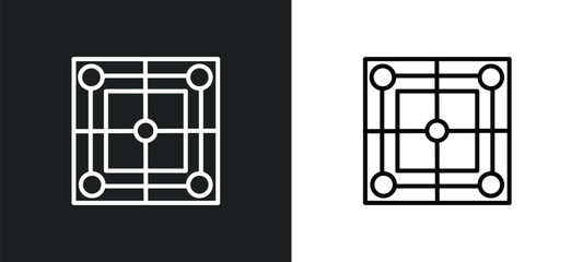 Poster - curtain stage line icon in white and black colors. curtain stage flat vector icon from curtain stage collection for web, mobile apps and ui.