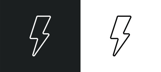 Poster - blitz flash line icon in white and black colors. blitz flash flat vector icon from blitz flash collection for web, mobile apps and ui.
