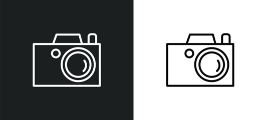 Poster - photograph line icon in white and black colors. photograph flat vector icon from photograph collection for web, mobile apps and ui.