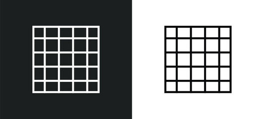 Poster - screen grid line icon in white and black colors. screen grid flat vector icon from screen grid collection for web, mobile apps and ui.