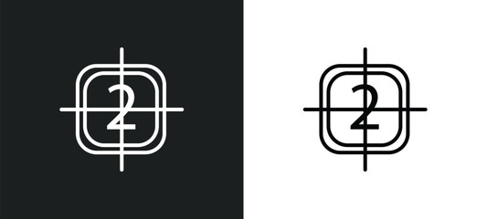 Poster - video file list line icon in white and black colors. video file list flat vector icon from video file list collection for web, mobile apps and ui.