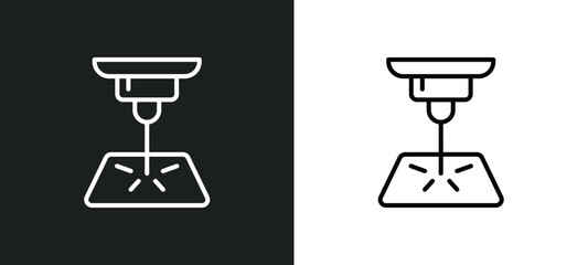 Poster - laser hine line icon in white and black colors. laser hine flat vector icon from laser hine collection for web, mobile apps and ui.