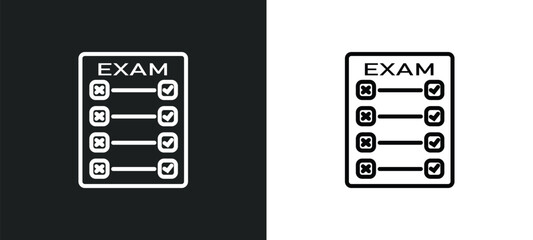 Fototapete - final test line icon in white and black colors. final test flat vector icon from final test collection for web, mobile apps and ui.