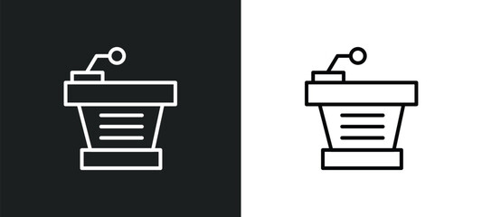 Fototapete - classroom tribune line icon in white and black colors. classroom tribune flat vector icon from classroom tribune collection for web, mobile apps and ui.