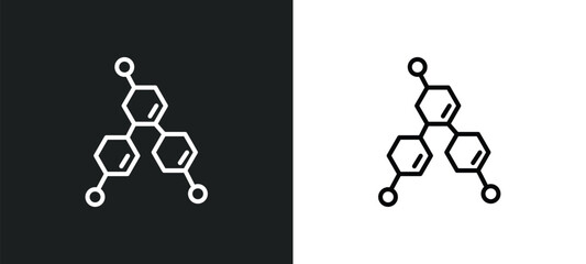 chemical formula line icon in white and black colors. chemical formula flat vector icon from chemical formula collection for web, mobile apps and ui.