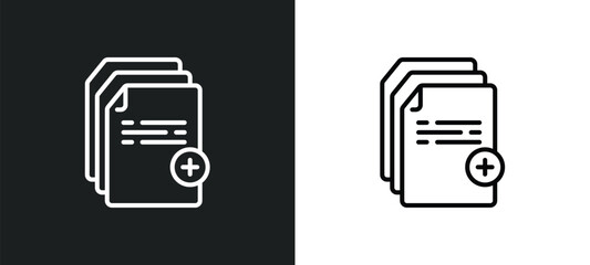Poster - new document line icon in white and black colors. new document flat vector icon from new document collection for web, mobile apps and ui.
