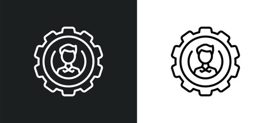 Poster - users tings line icon in white and black colors. users tings flat vector icon from users tings colle