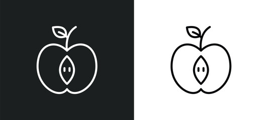 Poster - half line icon in white and black colors. half flat vector icon from half collection for web, mobile apps and ui.