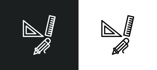 Poster - study tools line icon in white and black colors. study tools flat vector icon from study tools collection for web, mobile apps and ui.