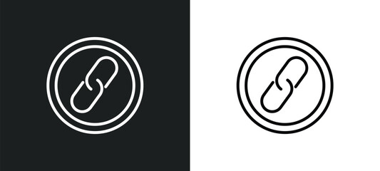 Poster - links line icon in white and black colors. links flat vector icon from links collection for web, mobile apps and ui.