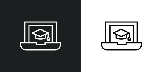 Fototapete - on line icon in white and black colors. on flat vector icon from on collection for web, mobile apps and ui.