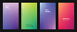 © Graito - Colorful smooth gradient background template copy space set. Colour gradation backdrop design for poster, banner, brochure, leaflet, pamphlet, cover, magazine, or flyer.